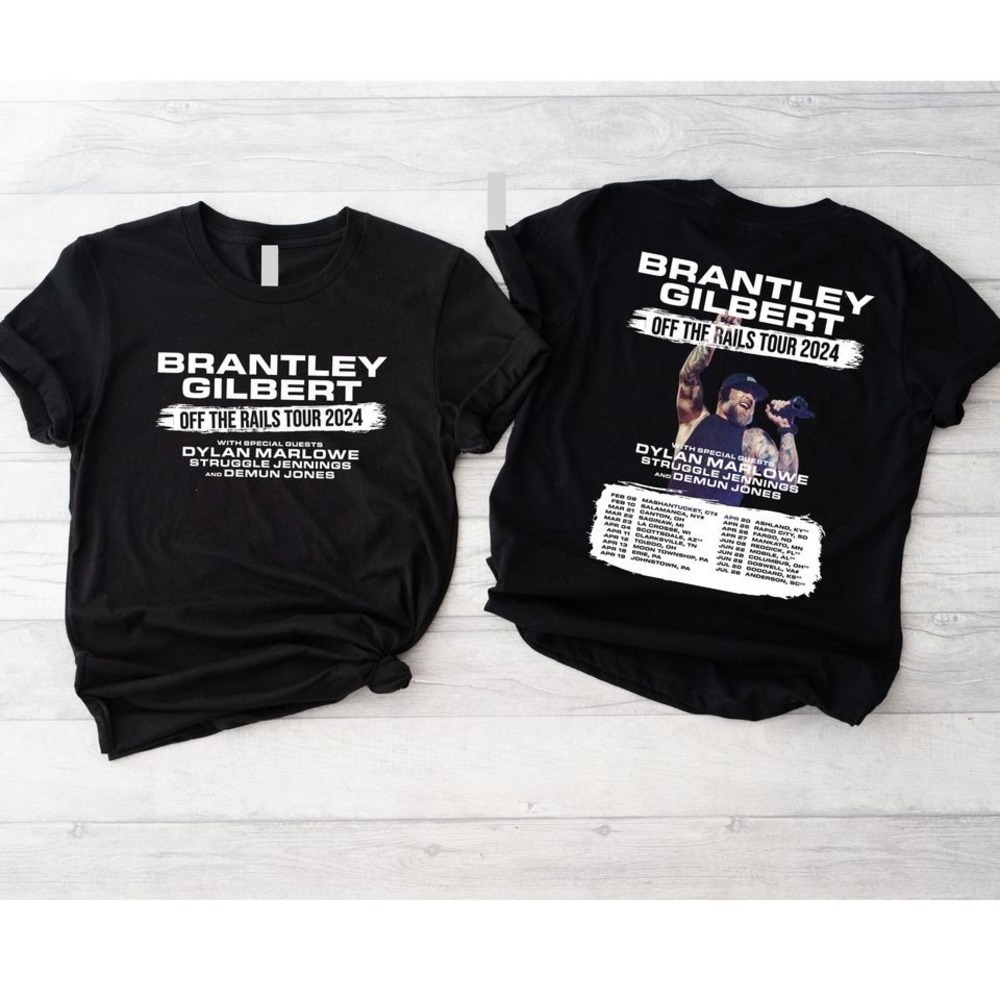 Brantley Gilbert Off The Rails Tour  Shirt 2 Sided